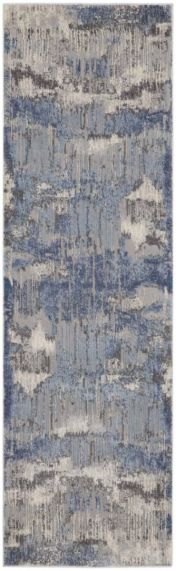 KI50 Grand Expressions GNE04 Runner Rugs by Kathy Ireland in Blue Grey