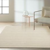 Halo HAL01 Ivory Striped Rug by Calvin Klein