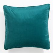 Hyde Square Piped Edge Velvet Teal Cushion By Esselle 