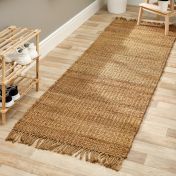 Jute Extra Braid Stitched Runner Rugs in Natural 