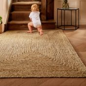 Jute Extra Braid Stitched Rugs in Natural 