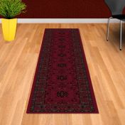 Royal Kashqai Traditional Wool Hallway Runner Rugs 4302 300 in Red
