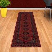Royal Kashqai Traditional Wool Hallway Runner Rugs 4345 300 in Red