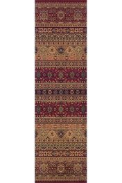 Kendra 135R Traditional Persian Stripe Hallway Runner Rug in Red