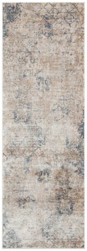 Luzon Abstract Runner Rug By Concept Loom LUZ804 in Ivory Taupe Beige