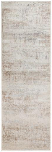 Luzon Abstract Runner Rug By Concept Loom LUZ809 in Ivory Taupe
