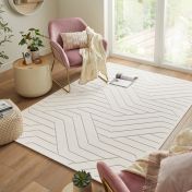Maze MAZ101 Ivory Abstract Jute Backing Rug By Concept Looms