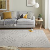 Maze MAZ102 Grey Abstract Jute Backing Rug By Concept Looms