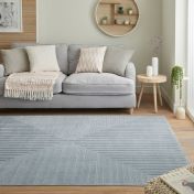 Maze MAZ104 Blue Abstract Jute Backing Rug By Concept Looms