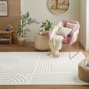 Maze MAZ106 Ivory Abstract Jute Backing Rug By Concept Looms