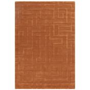 Maze Modern Classic Hand Tufted Wool Rugs in Rust Orange