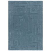 Maze Modern Classic Hand Tufted Wool Rugs in Teal Blue