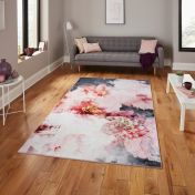 FLOO24 Floral Rugs by Michelle Collins in Rose Black