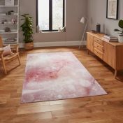 OS0077 Modern Abstract Rugs by Michelle Collins in Rose Pink