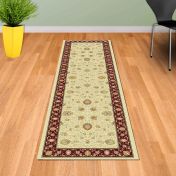  Noble Art Traditional Bordered Runner Rugs 6529 191 in Cream Red