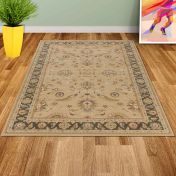 Noble Art Traditional Bordered Rugs 65124 192 in Ivory Green