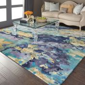 Prismatic Modern Abstract Rugs in PRS09 by Silver and Blue by Nourison