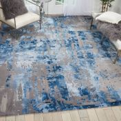 Prismatic Modern Abstract Rugs in PRS10 Blue Grey by Nourison