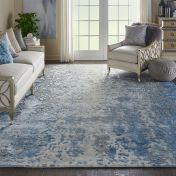 Prismatic Modern Abstract Rugs in PRS17 Denim Blue by Nourison