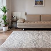 Onyx ONX01 Abstract Geometric Rugs in Silver Beige