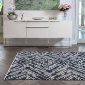 Onyx ONX02 Abstract Geometric Rugs in Midnight Blue
