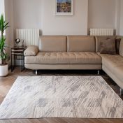 Onyx ONX09 Abstract Rugs in Silver Beige