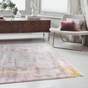 Orion Decor Abstract Metallic Rugs in OR01 Pink