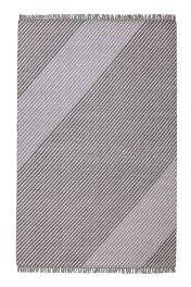 Oslo OSL701 Wool Stripe Rugs in Steel Grey