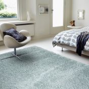 Payton Shaggy Soft Shimmer Rugs in Duck Egg Blue