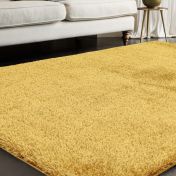 Payton Shaggy Soft Shimmer Rugs in Gold Yellow