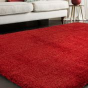 Payton Shaggy Soft Shimmer Rugs in Red