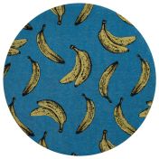 Pop Banana California Blue 9394 Graphics Circle Rug by Louis De Poortere