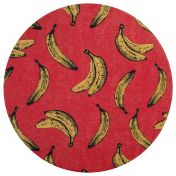 Pop Banana Miami Red 9392 Graphics Circle Rug by Louis De Poortere