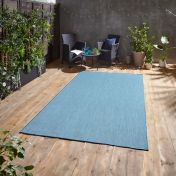 POP Plain Indoor Outdoor Boho Rug in Blue