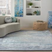 Prismatic PRS19 Abstract Wool Rugs in SFMSL Grey Blue
