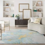 Prismatic Abstract Rugs PRS26 by Nourison in Seafoam Gold