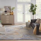 Prismatic Abstract Rugs PRS28 by Nourison in Grey Gold