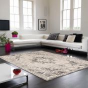 Revive Traditional Medallion Rugs RE02 in Grey