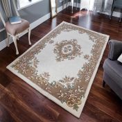 Royal Aubusson Traditional Wool rugs in Beige Cream