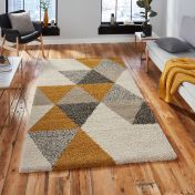 Royal Nomadic 5741 Geometric Rugs in Beige and Ochre Yellow