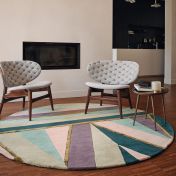 Sahara Round Rugs 56102 by Ted Baker in Pink