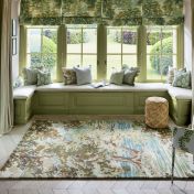 Sanderson Ancient Canopy 146701 Fawn-Olive Green Nature Print Hand Tufted Wool Rug 