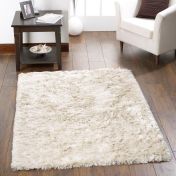 Shimmer Shaggy Lustrous Rugs in Champagne
