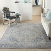 Starry Nights Traditional Medallion Rug STN07 in Blue