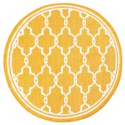 Rug Style Terrace Spanish Tile Gold Outdoor Circle Rug