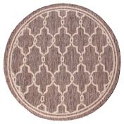 Rug Style Terrace Spanish Tile Taupe Natural Outdoor Circle Rug