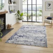 Think Rugs Artemis B9289A Blue Modern Abstract Metallic Marble Rug