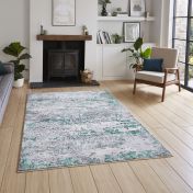 Think Rugs Artemis B9289A Green Modern Abstract Metallic Marble Rug