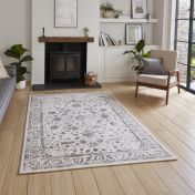 Think Rugs Creation 50112 Beige Silver Traditional Super Soft Rug
