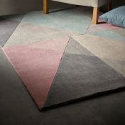 Trio Modern Geometric Triangle Rugs in Pink & Grey